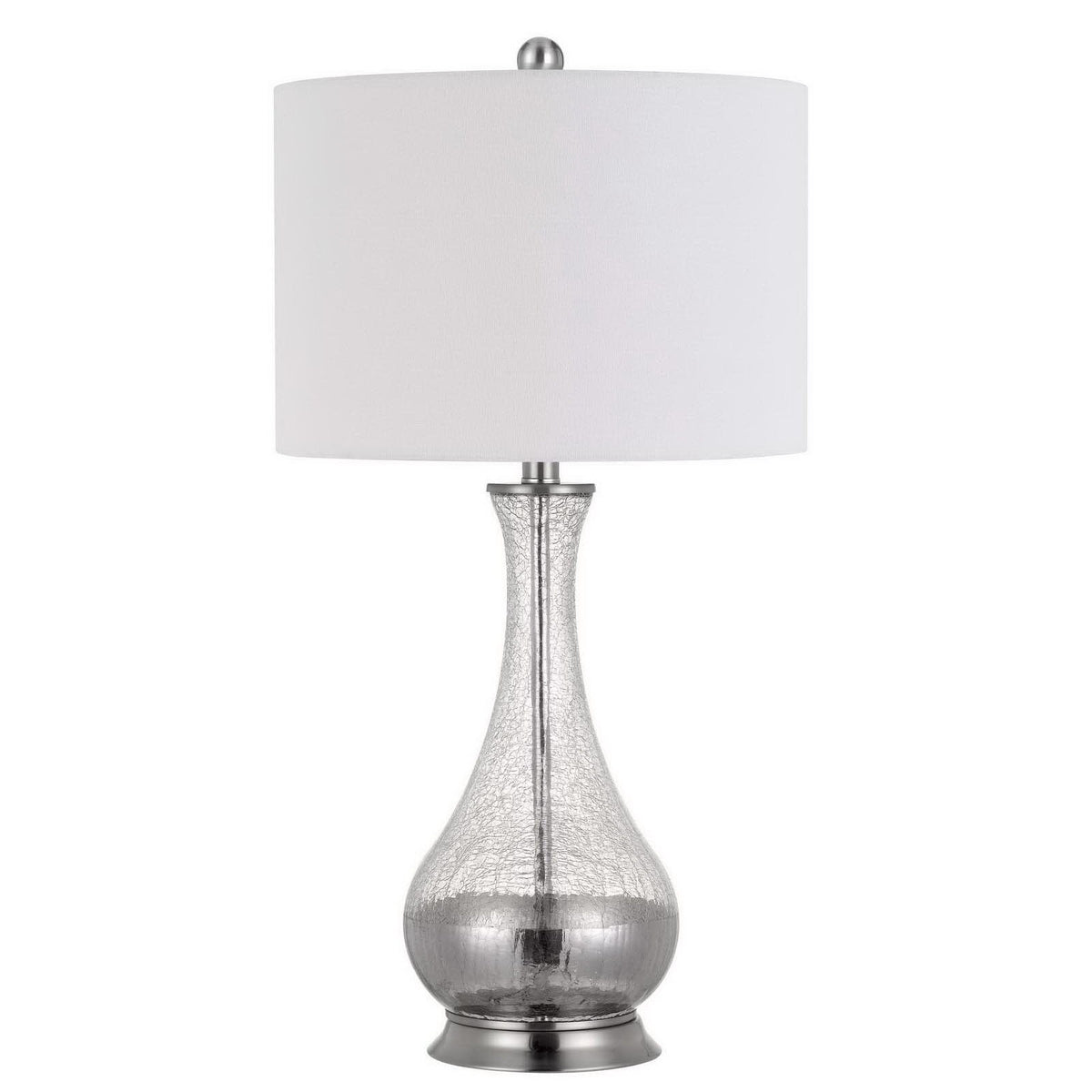Set of Two 27" Glass And Steel Table Lamps By Homeroots | Table Lamps | Modishstore