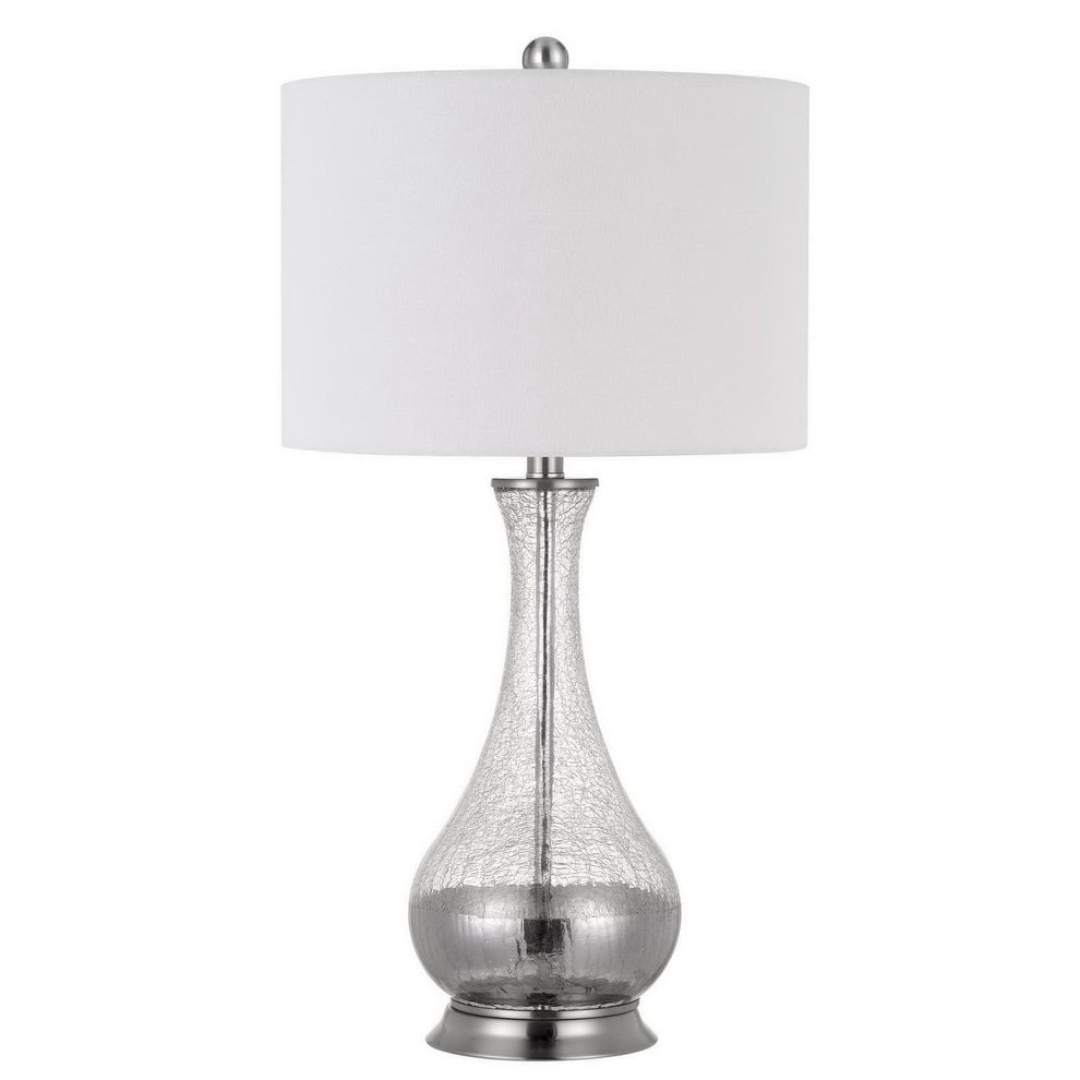 Set of Two 27" Glass And Steel Table Lamps By Homeroots | Table Lamps | Modishstore - 2