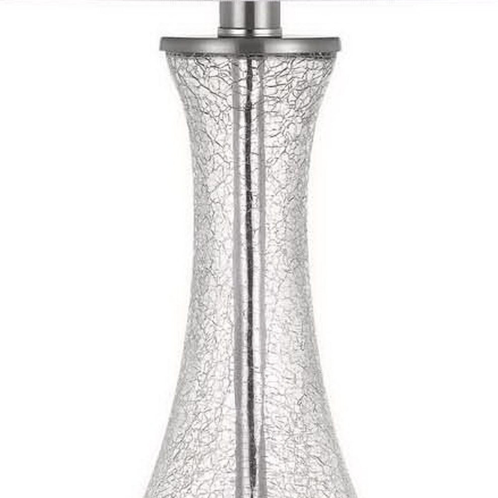 Set of Two 27" Glass And Steel Table Lamps By Homeroots | Table Lamps | Modishstore - 3
