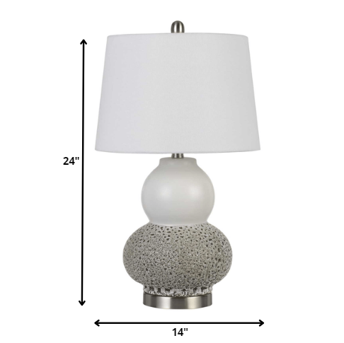 Set of Two 24” Grey Ceramic Pear Table Lamps By Homeroots | Table Lamps | Modishstore - 5