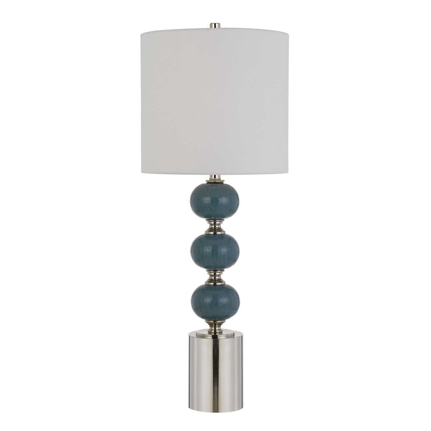 Set of Two 29" Modern Blue Metal Table Lamps By Homeroots | Table Lamps | Modishstore - 2