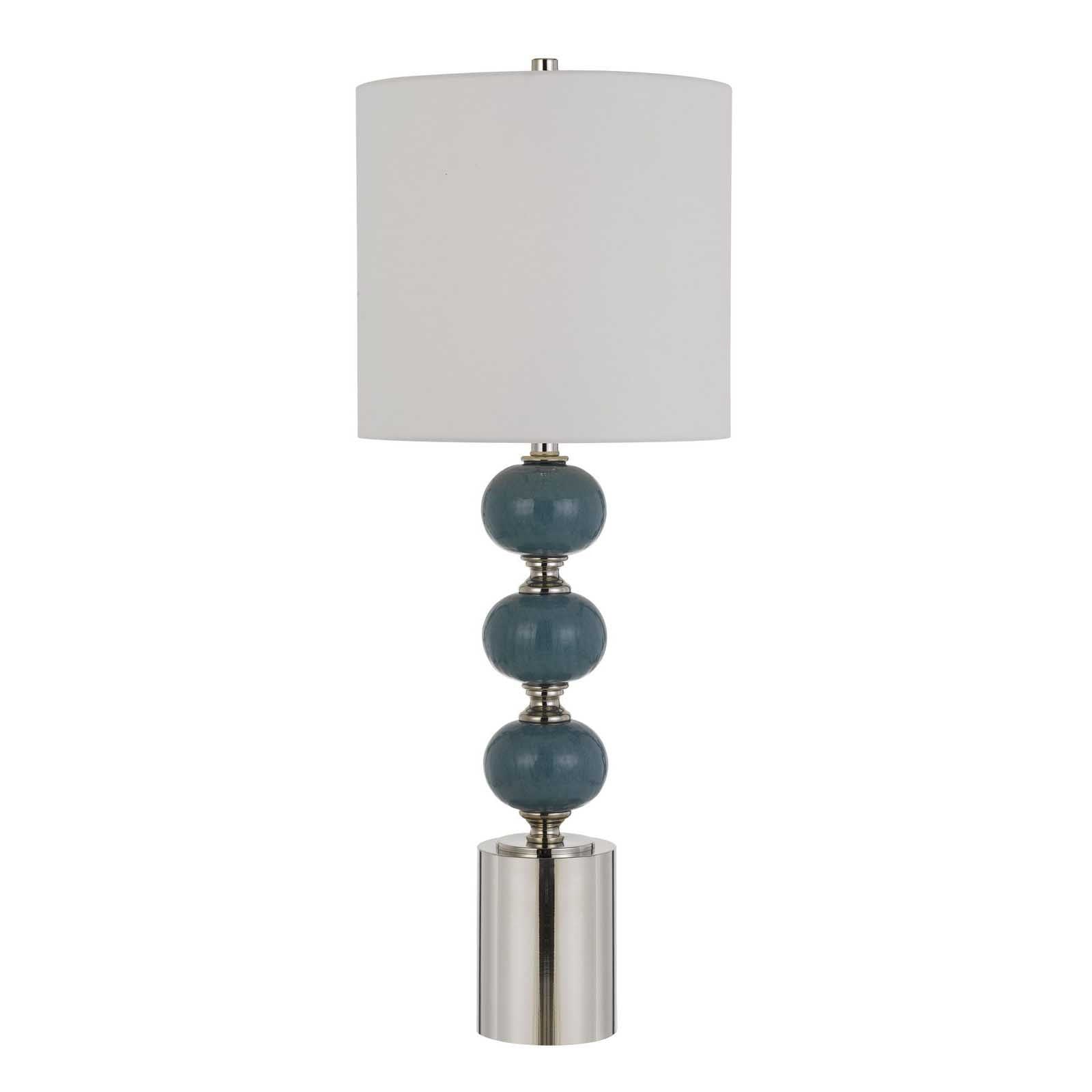 Set of Two 29" Modern Blue Metal Table Lamps By Homeroots | Table Lamps | Modishstore - 2