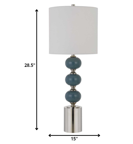 Set of Two 29" Modern Blue Metal Table Lamps By Homeroots | Table Lamps | Modishstore - 5