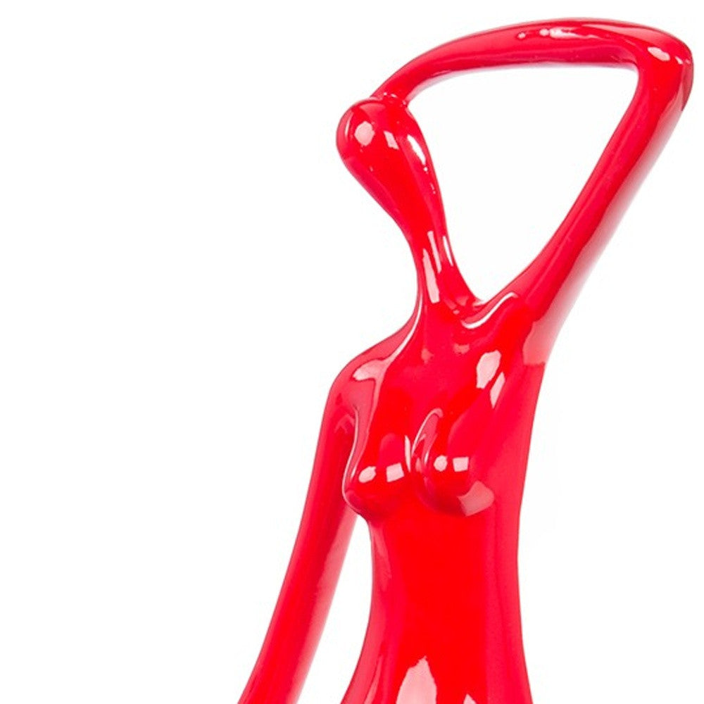 Red Strike a Pose Sculpture By Homeroots | Sculptures | Modishstore - 5