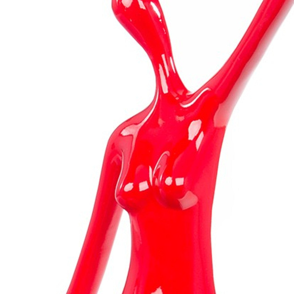 Red Strike a Pose Sculpture By Homeroots | Sculptures | Modishstore - 6