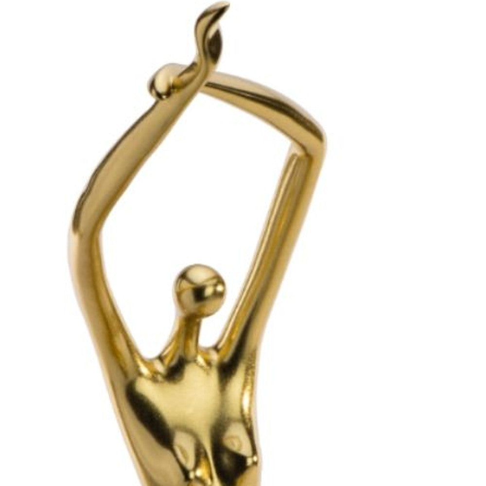 Gold Women Stretching Large Sculpture By Homeroots | Sculptures | Modishstore - 5
