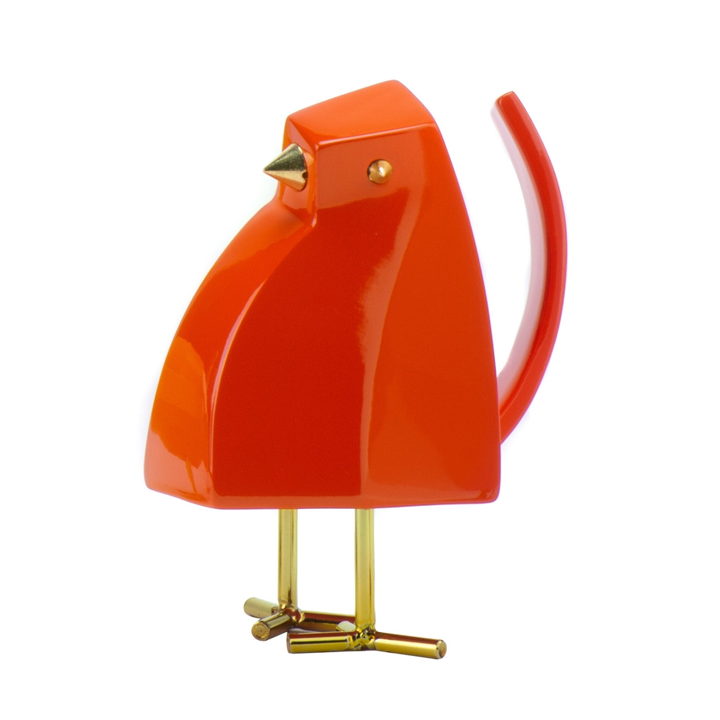 Small Orange and Gold Bird Sculpture By Homeroots | Sculptures | Modishstore
