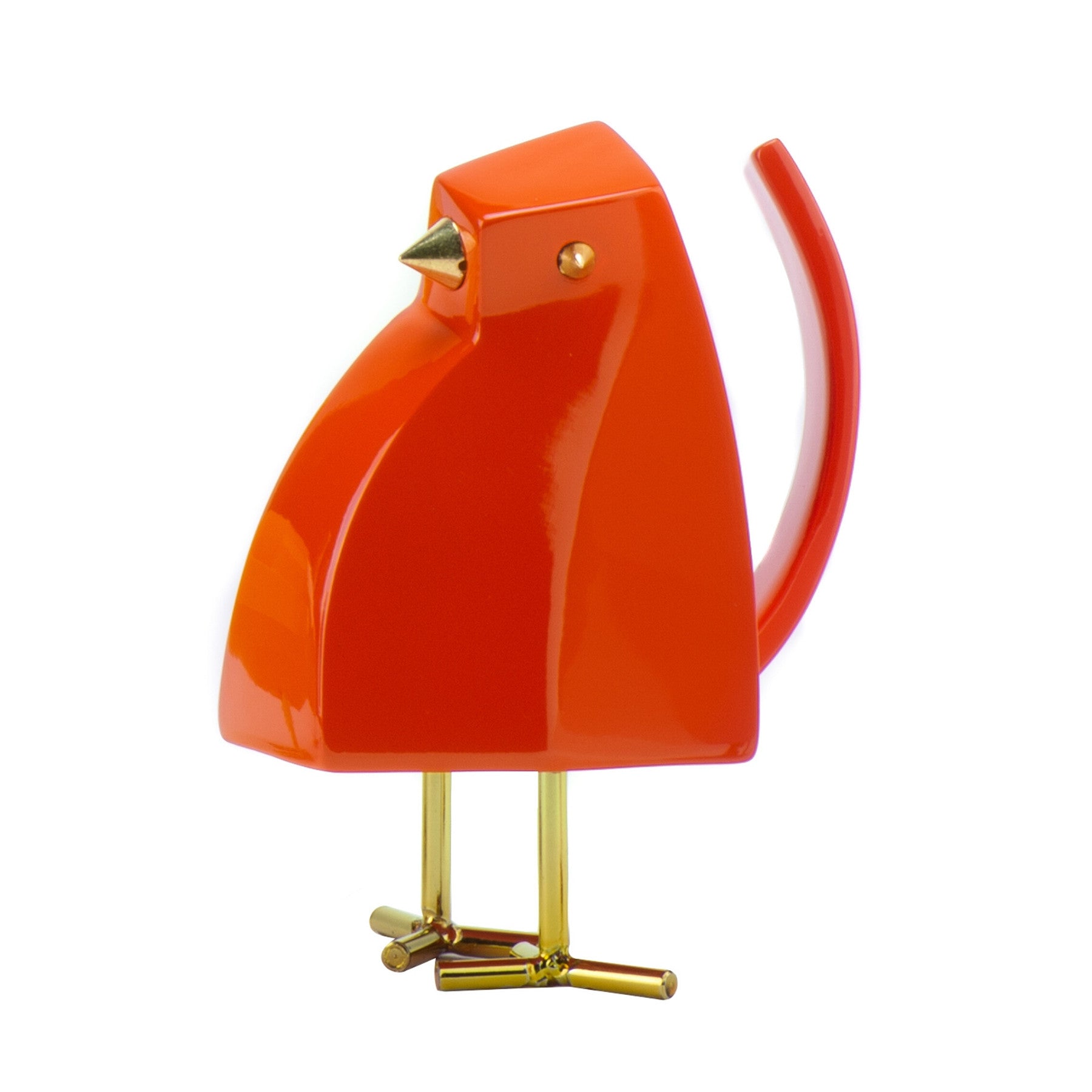 Small Orange and Gold Bird Sculpture By Homeroots | Sculptures | Modishstore