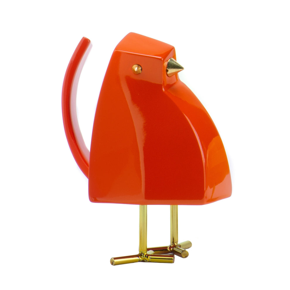 Small Orange and Gold Bird Sculpture By Homeroots | Sculptures | Modishstore - 2