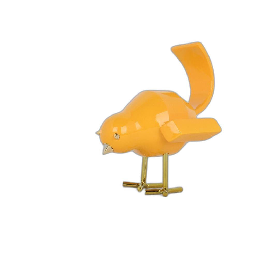 Small Orange and Gold Bird Sculpture By Homeroots | Sculptures | Modishstore - 4