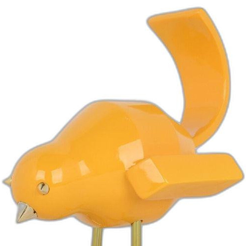 Small Orange and Gold Bird Sculpture By Homeroots | Sculptures | Modishstore - 6