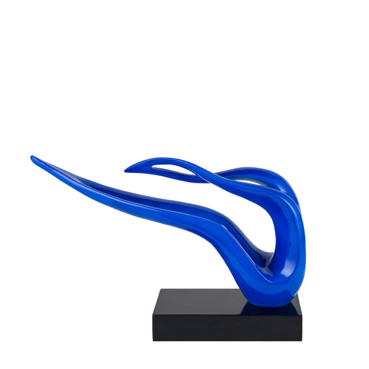 Blue Abstract Wavy Sculpture By Homeroots | Sculptures | Modishstore