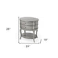 26" Gray Wood Oval End Table With Two Drawers And Shelf By Homeroots | End Tables | Modishstore - 8