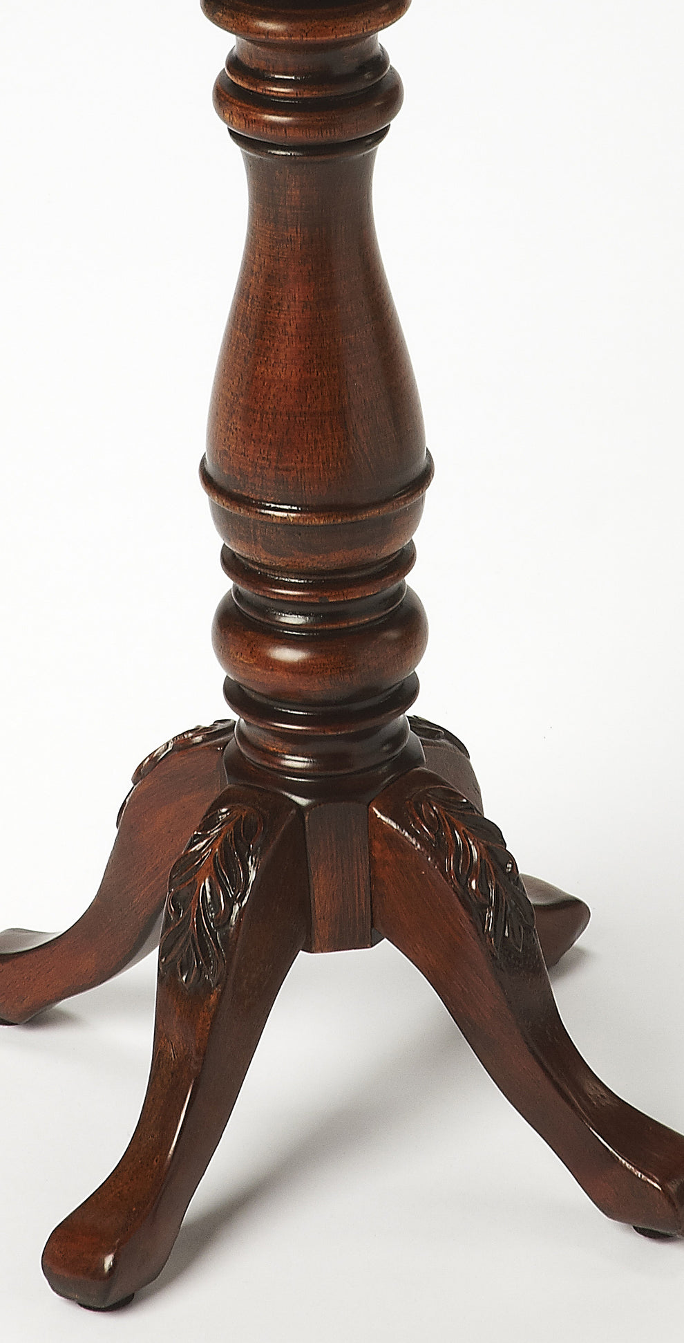 20" Dark Brown And Cherry Wood Floral Top End Table By Homeroots | End Tables | Modishstore - 5