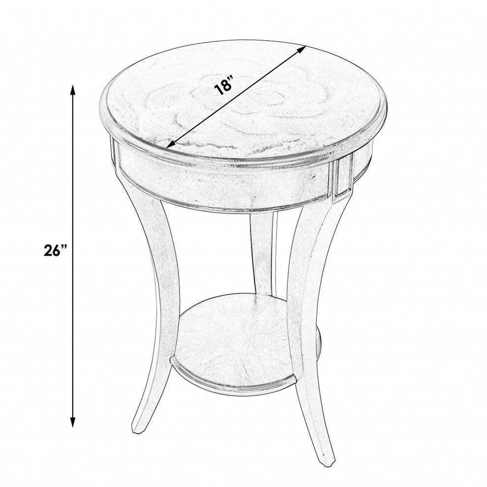 26" Dark Brown And Cherry Manufactured Wood Round End Table With Shelf By Homeroots | End Tables | Modishstore - 8
