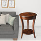 26" Medium Brown And Olive Ash Manufactured Wood Round End Table With Shelf By Homeroots | End Tables | Modishstore - 4