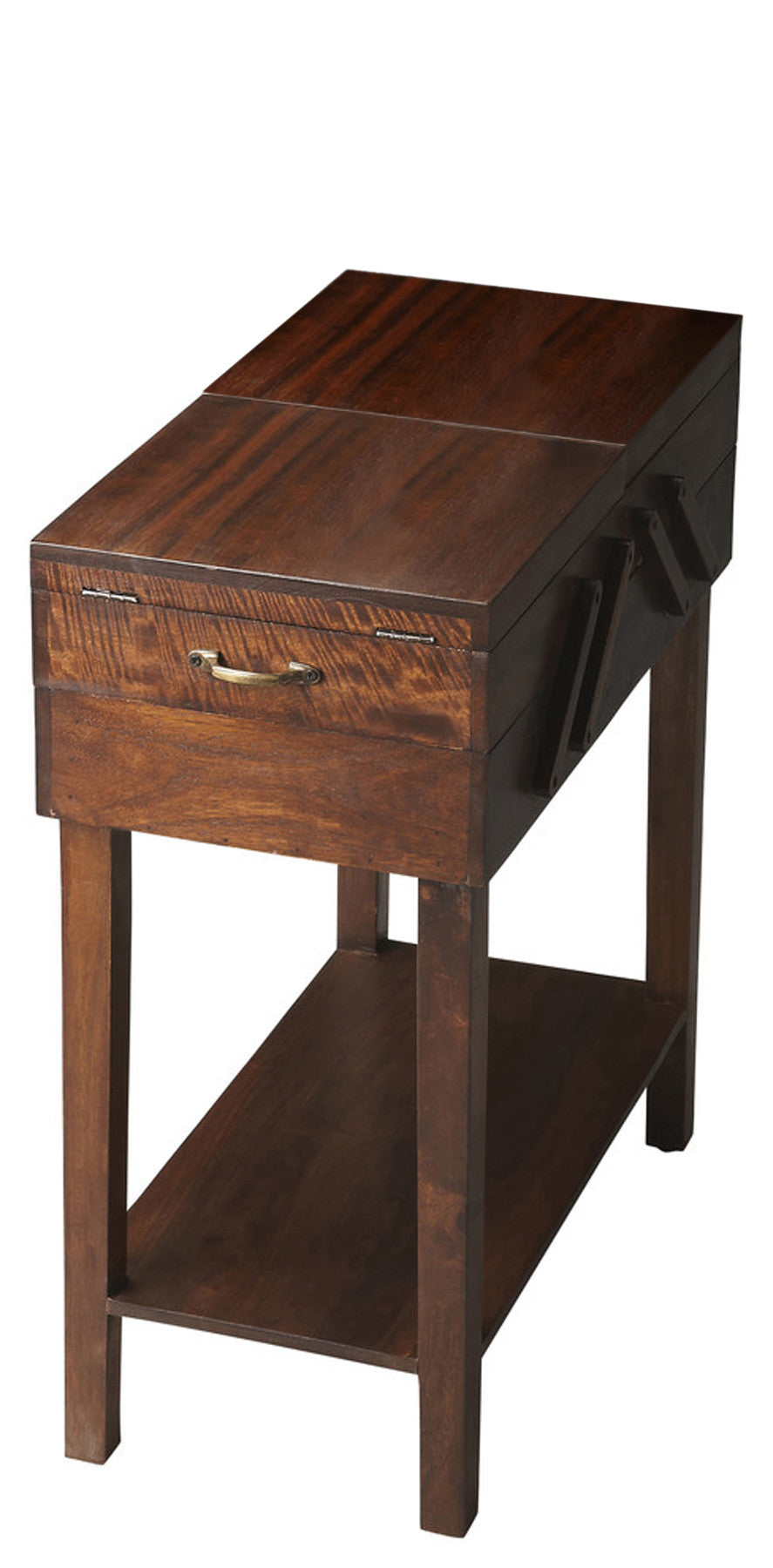 28" Dark Brown Solid Wood Rectangular End Table With Drawer And Shelf By Homeroots | End Tables | Modishstore - 2