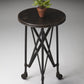 23" Black Industrial Rolling Round End Table By Homeroots | End Tables | Modishstore - 5
