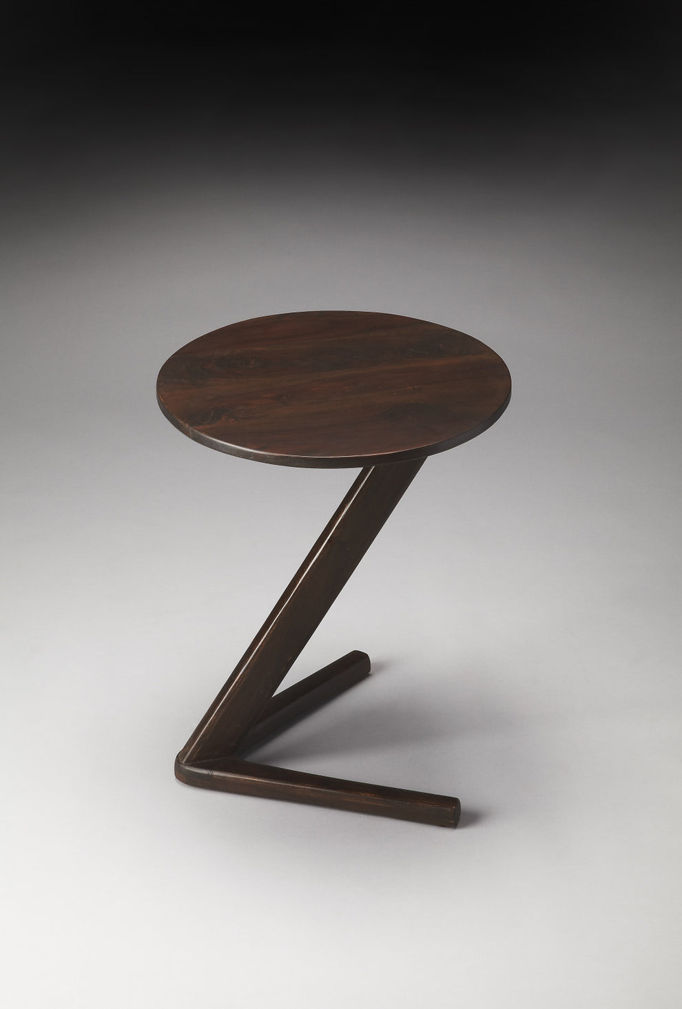 20" Dark Brown Solid Wood Angled Pedestal Round End Table By Homeroots | End Tables | Modishstore - 7
