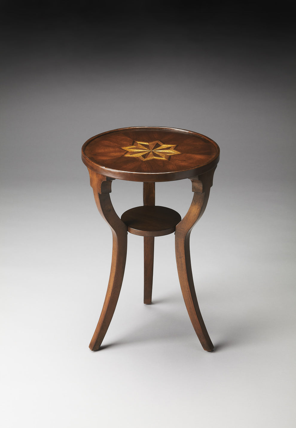 24" Cherry Manufactured Wood Round End Table With Shelf By Homeroots | End Tables | Modishstore - 7