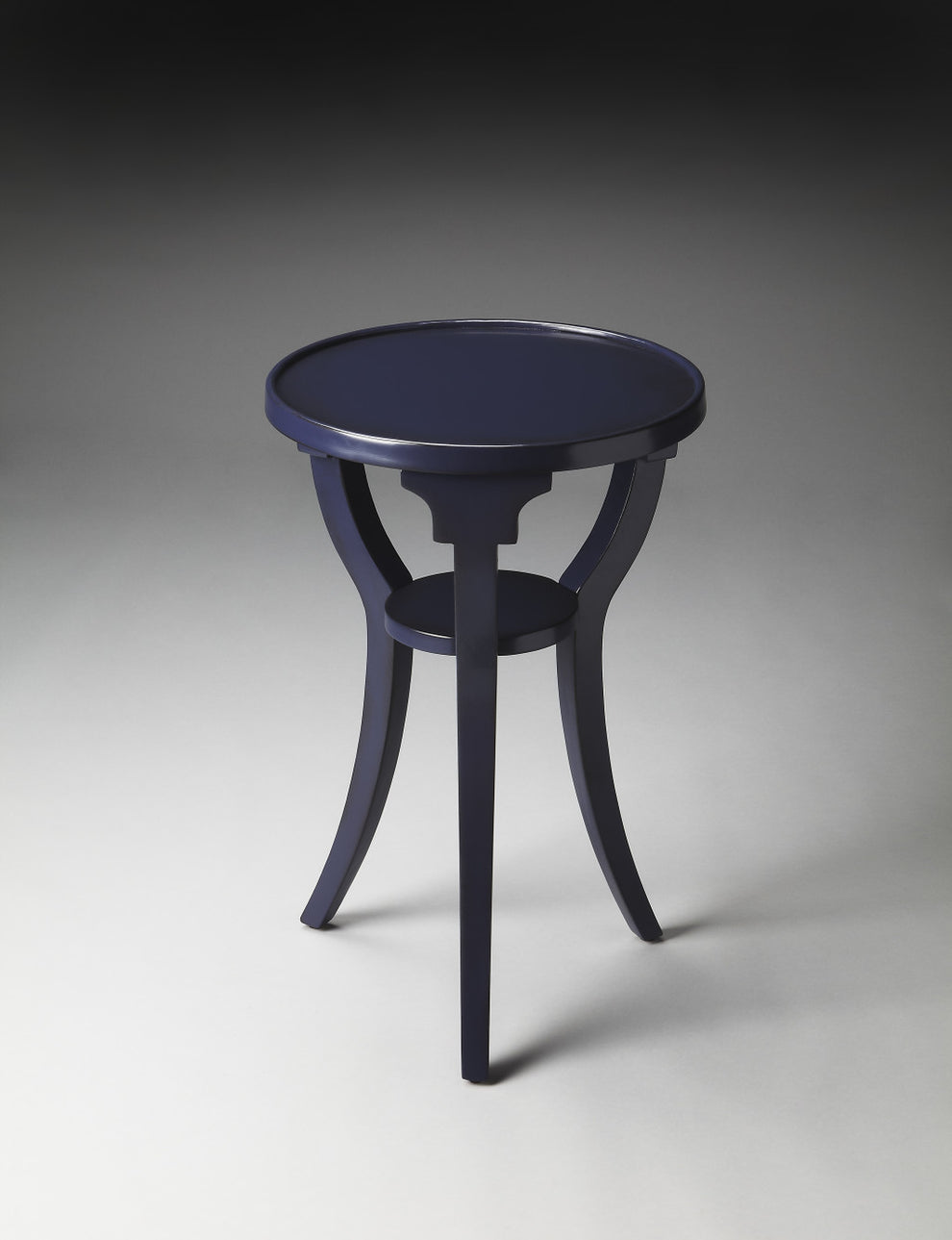 24" Blue Manufactured Wood Round End Table With Shelf By Homeroots | End Tables | Modishstore - 6