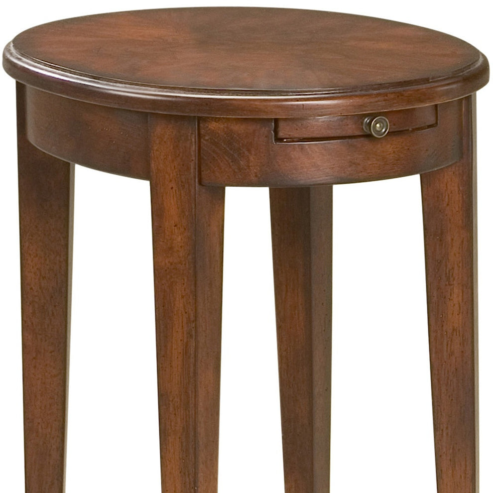 26" Dark Brown And Cherry Manufactured Wood Oval End Table With Shelf By Homeroots | End Tables | Modishstore - 6