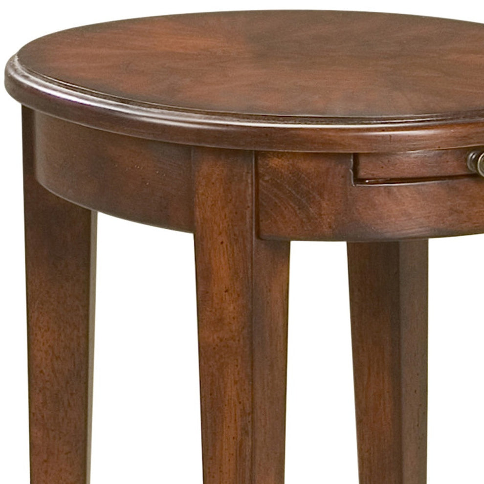 26" Dark Brown And Cherry Manufactured Wood Oval End Table With Shelf By Homeroots | End Tables | Modishstore - 7