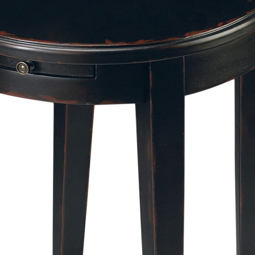26" Rustic Black Manufactured Wood Oval End Table With Shelf By Homeroots | End Tables | Modishstore - 5