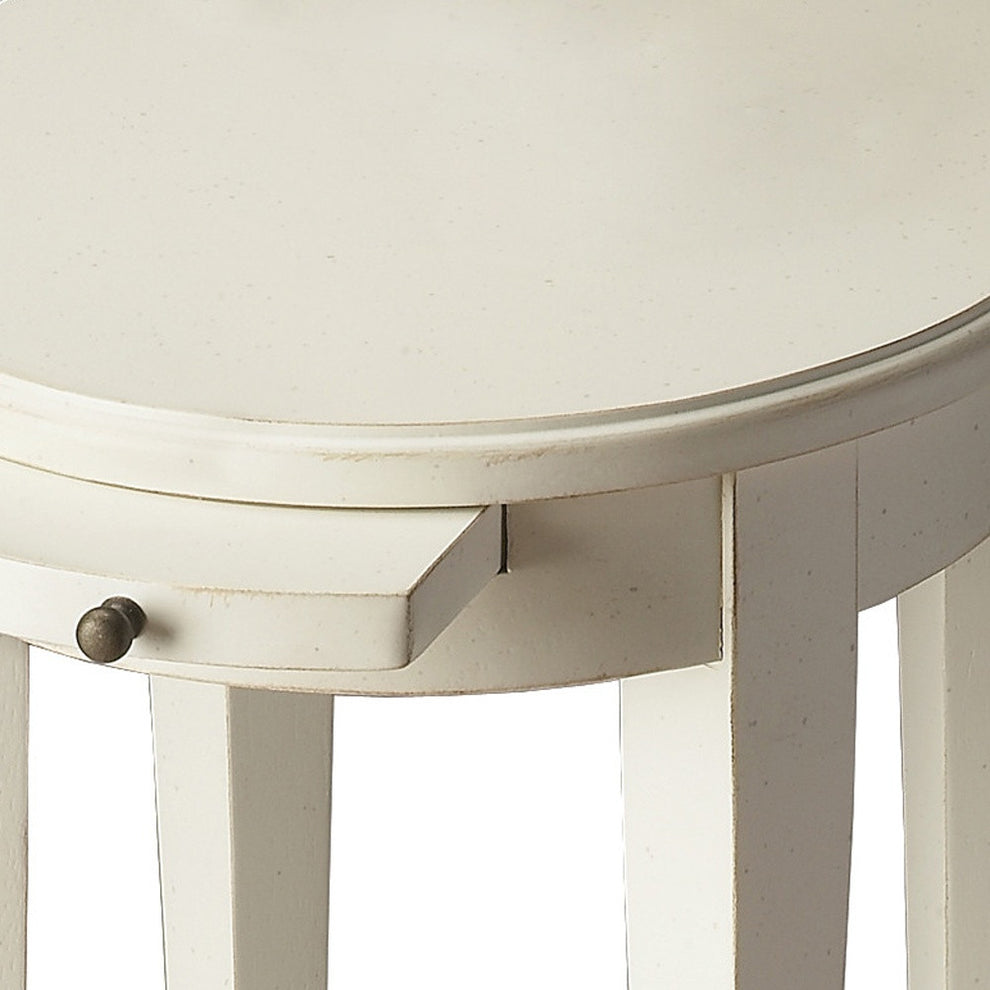 26" White And Cottage White Manufactured Wood Oval End Table With Shelf By Homeroots | End Tables | Modishstore - 5