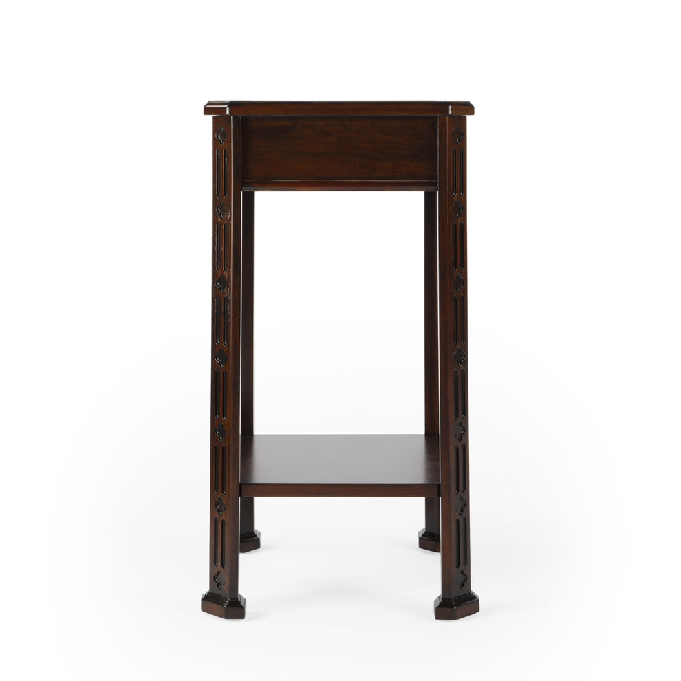 27" Dark Brown And Cherry Manufactured Wood Rectangular End Table With Drawer And Shelf By Homeroots | End Tables | Modishstore - 6