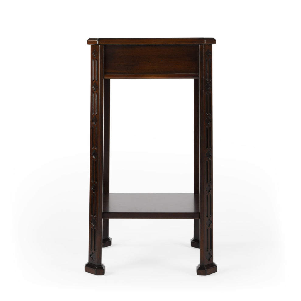 27" Dark Brown And Cherry Manufactured Wood Rectangular End Table With Drawer And Shelf By Homeroots | End Tables | Modishstore - 7
