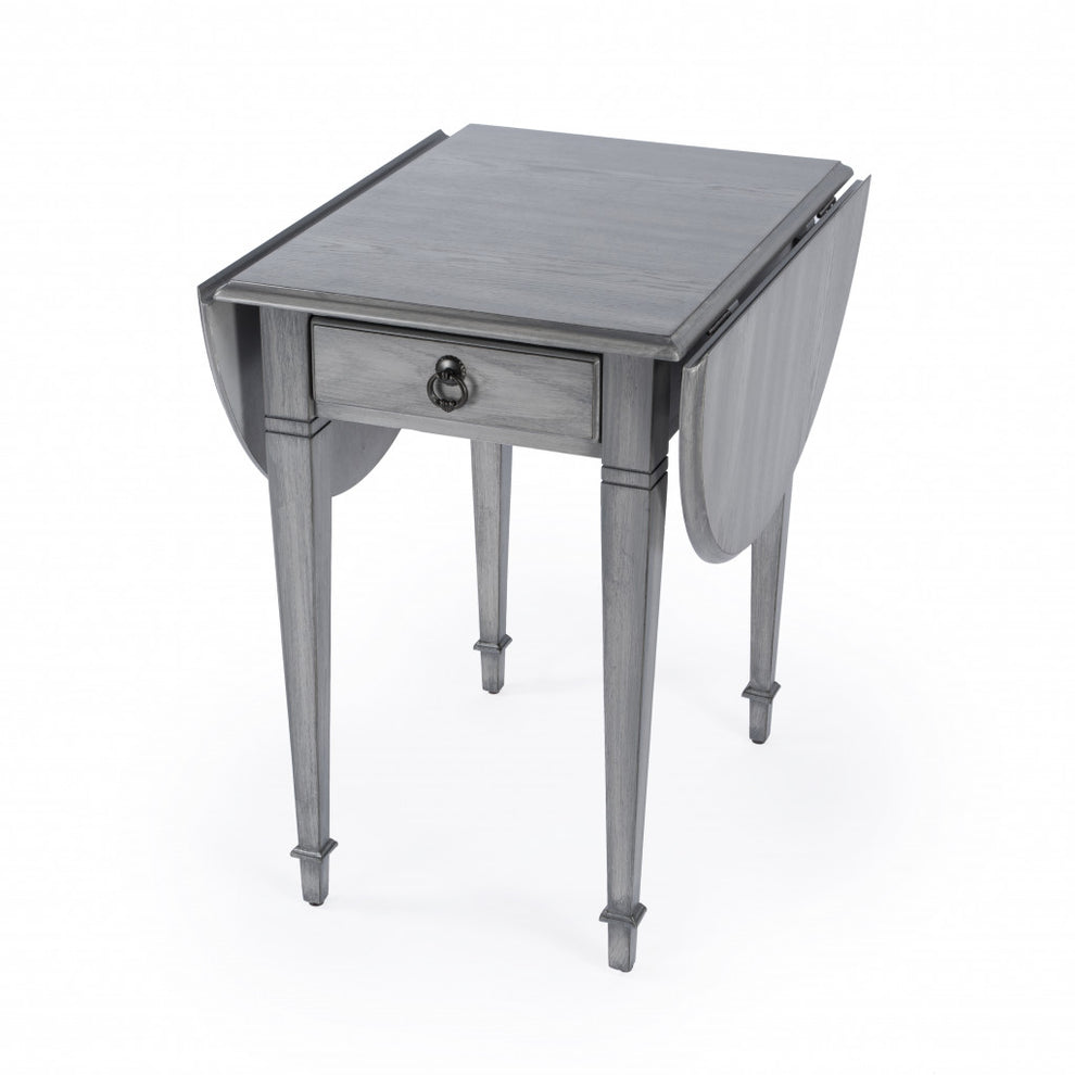 28" Grey Manufactured Wood Oval End Table With Drawer By Homeroots | End Tables | Modishstore - 2