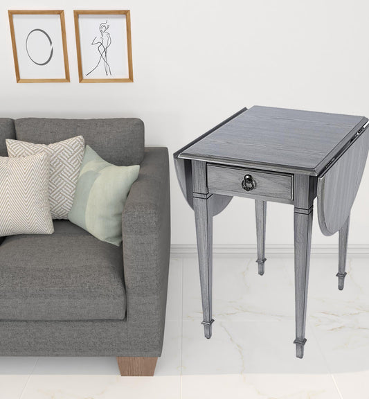 28" Grey Manufactured Wood Oval End Table With Drawer By Homeroots | End Tables | Modishstore