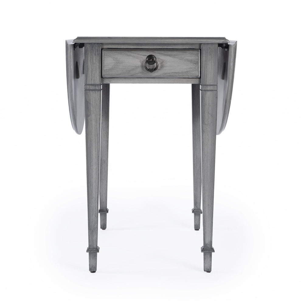 28" Grey Manufactured Wood Oval End Table With Drawer By Homeroots | End Tables | Modishstore - 4