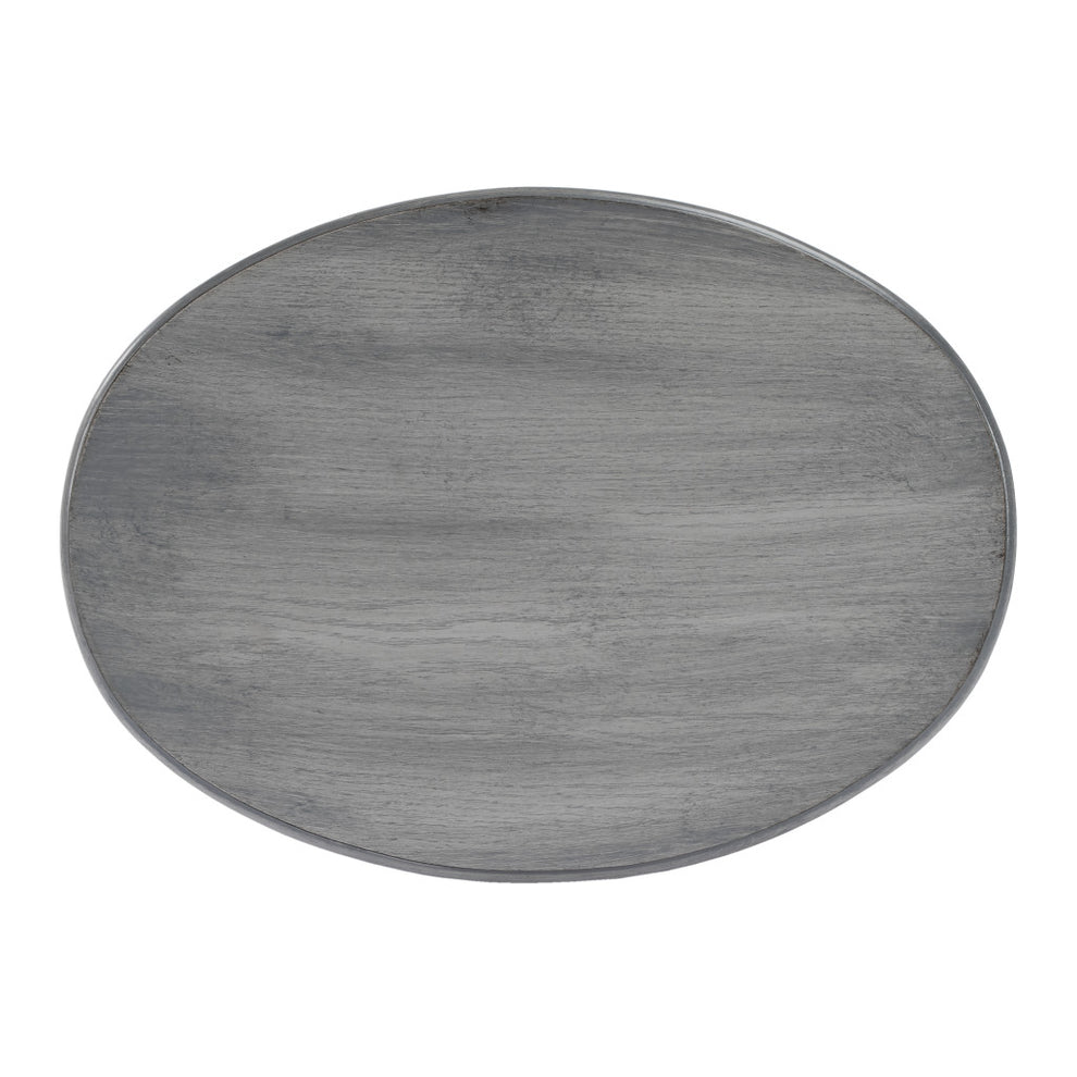 26" Grey And Gray Manufactured Wood Oval End Table With Two Drawers By Homeroots | End Tables | Modishstore - 8