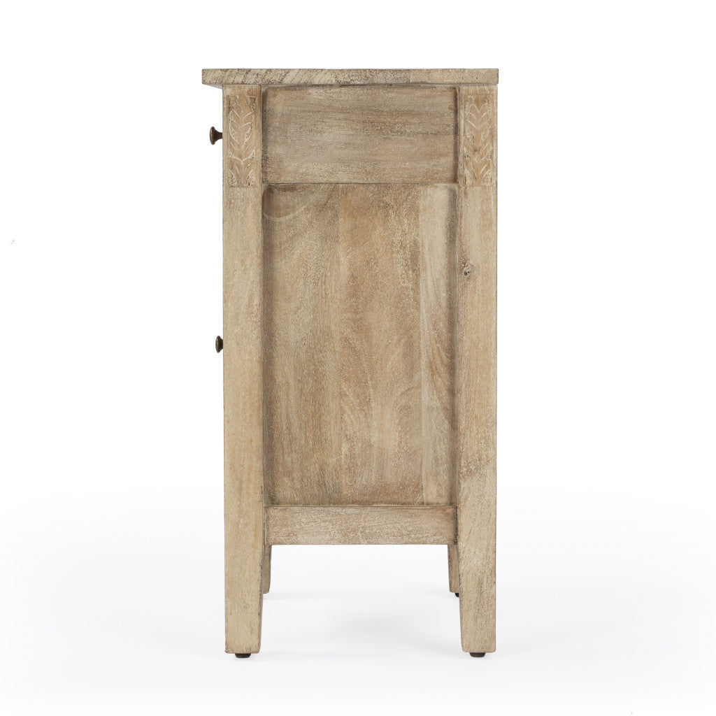 24" Natural Brown Solid Wood End Table With Cabinet and Drawer By Homeroots | End Tables | Modishstore - 7