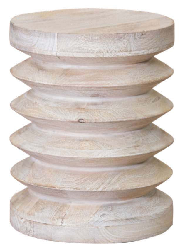 Modern Natural Mango Accordian Style Wood Side Table By Homeroots | End Tables | Modishstore - 2