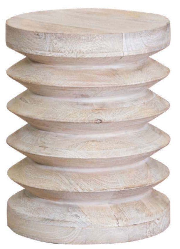 Modern Natural Mango Accordian Style Wood Side Table By Homeroots | End Tables | Modishstore - 3