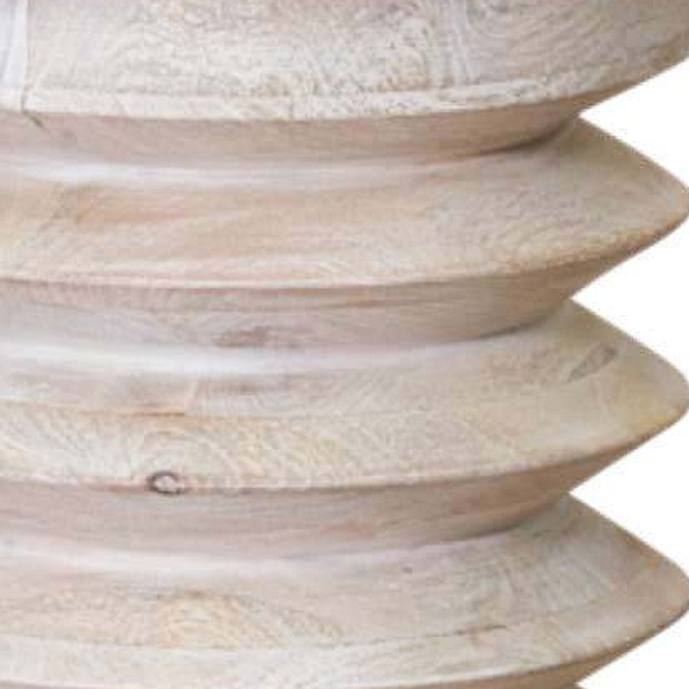 Modern Natural Mango Accordian Style Wood Side Table By Homeroots | End Tables | Modishstore - 5