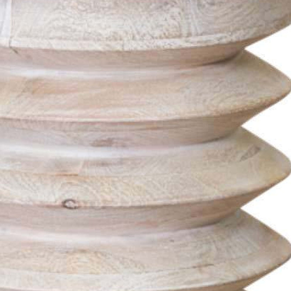 Modern Natural Mango Accordian Style Wood Side Table By Homeroots | End Tables | Modishstore - 5