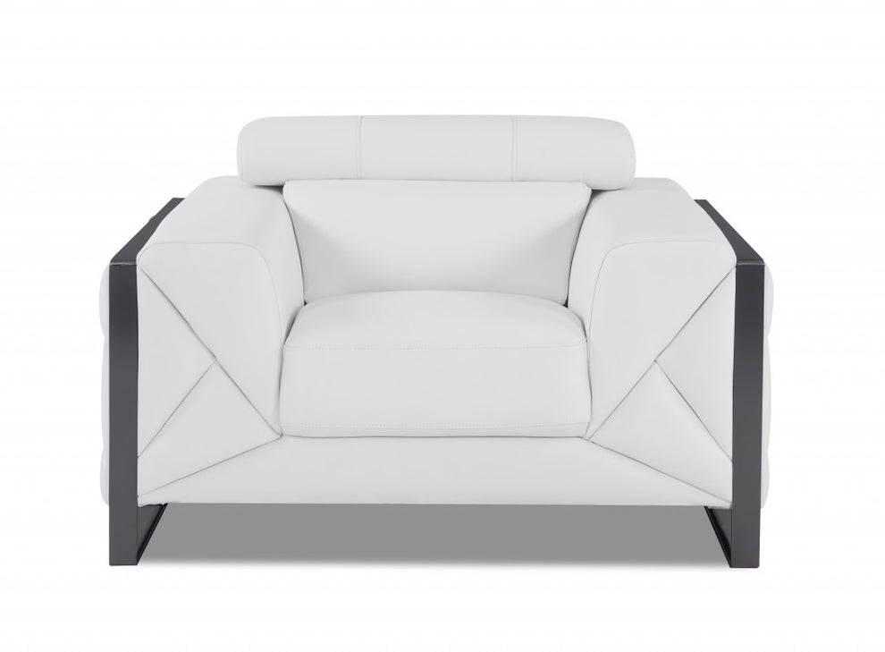 Mod Black Leather and Chrome Deco Accent Chair By Homeroots | Accent Chairs | Modishstore - 21