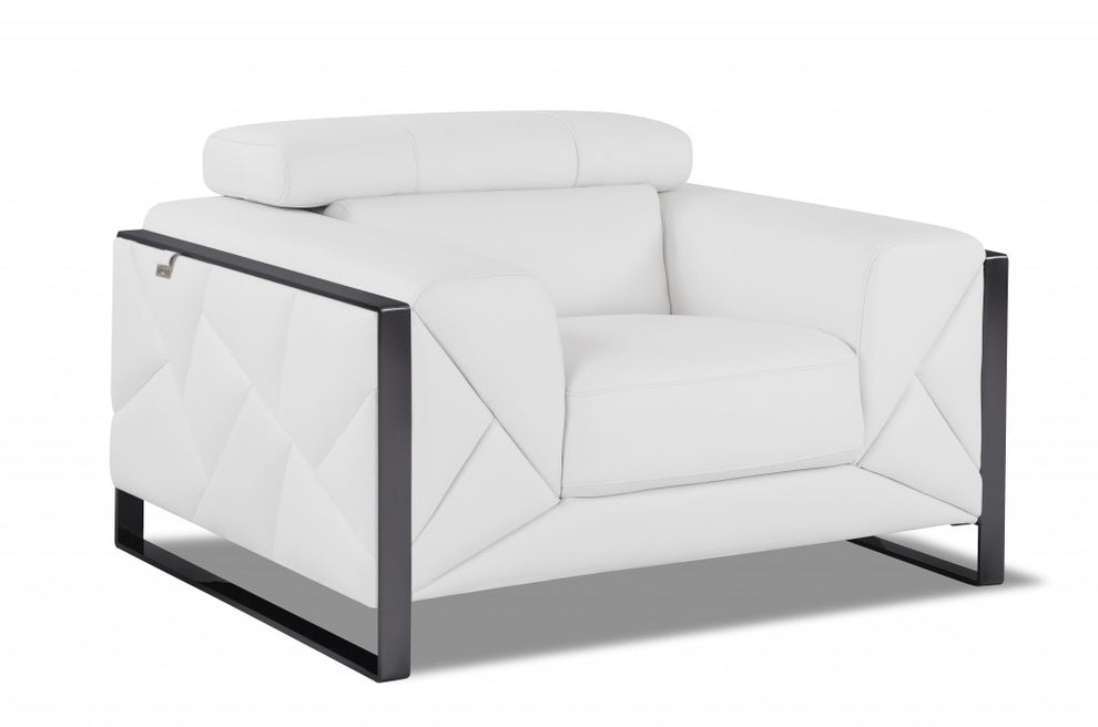 Mod Black Leather and Chrome Deco Accent Chair By Homeroots | Accent Chairs | Modishstore - 22
