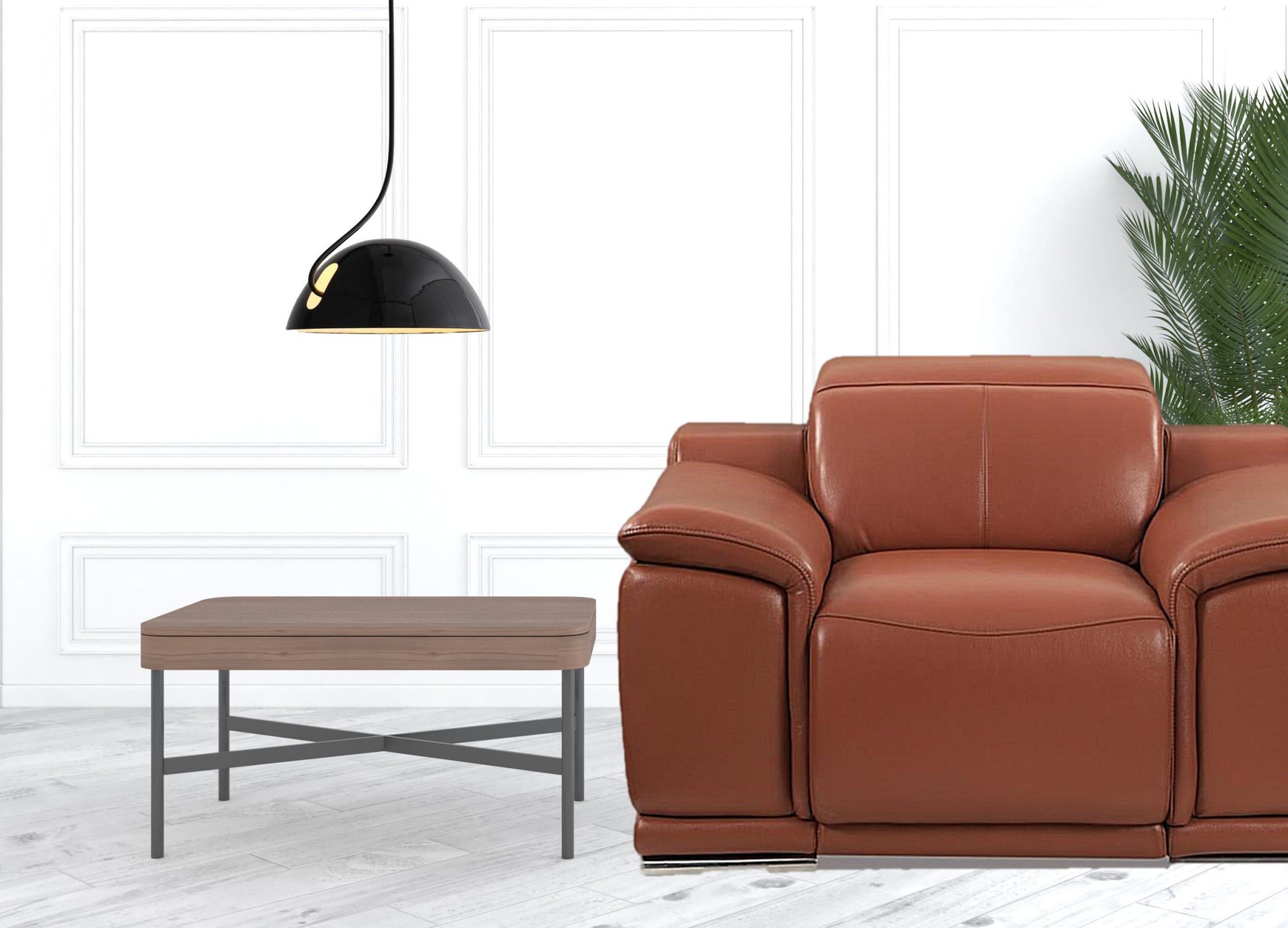 Mod Camel Brown Italian Leather Recliner Chair By Homeroots | Recliners | Modishstore