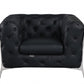 Glam Black and Chrome Tufted Leather Armchair By Homeroots | Armchairs | Modishstore