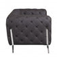 Glam Black and Chrome Tufted Leather Armchair By Homeroots | Armchairs | Modishstore - 10