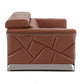 89" Black and Chrome Genuine Leather Standard Sofa By Homeroots | Sofas | Modishstore - 9