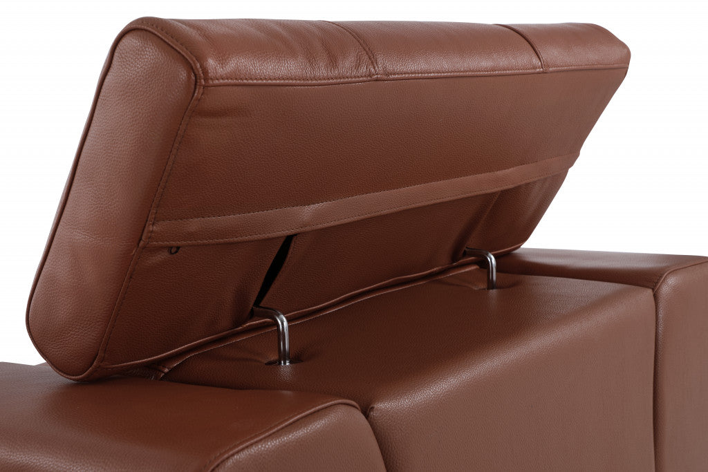 89" Black and Chrome Genuine Leather Standard Sofa By Homeroots | Sofas | Modishstore - 10