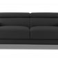 89" Black and Chrome Genuine Leather Standard Sofa By Homeroots | Sofas | Modishstore - 11