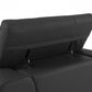 89" Black and Chrome Genuine Leather Standard Sofa By Homeroots | Sofas | Modishstore - 15