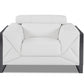 89" Black and Chrome Genuine Leather Standard Sofa By Homeroots | Sofas | Modishstore - 23